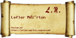 Lefler Márton névjegykártya